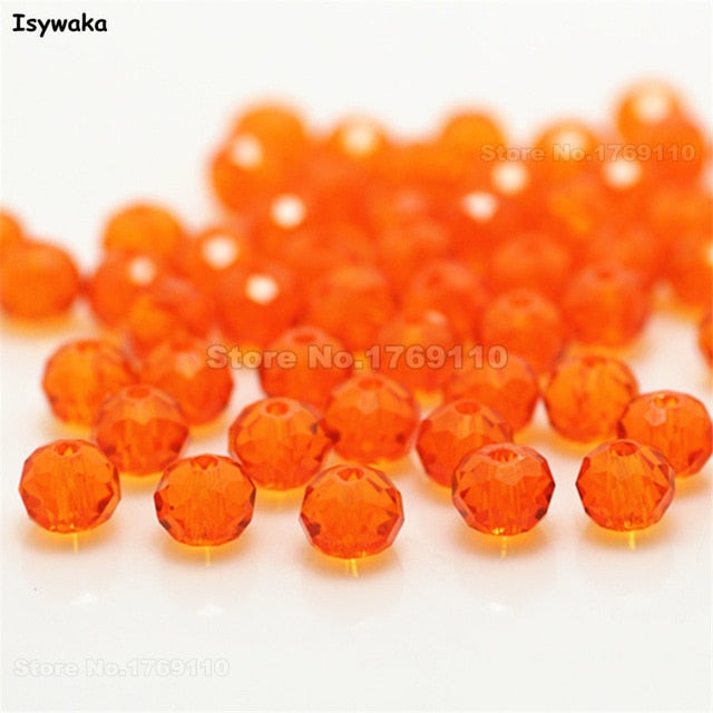 Isywaka Mixed Colors 4*6mm 50pcs Rondelle  Austria faceted Crystal Glass Beads Loose Spacer Round Beads for Jewelry Making