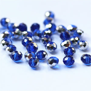 Isywaka Mixed Colors 4*6mm 50pcs Rondelle  Austria faceted Crystal Glass Beads Loose Spacer Round Beads for Jewelry Making