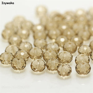 Isywaka Mixed Colors 4*6mm 50pcs Rondelle  Austria faceted Crystal Glass Beads Loose Spacer Round Beads for Jewelry Making