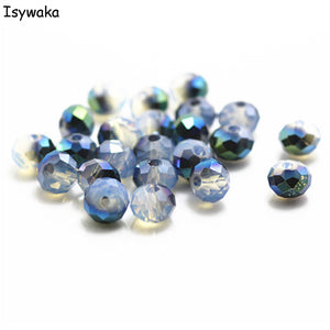 Isywaka Mixed Colors 4*6mm 50pcs Rondelle  Austria faceted Crystal Glass Beads Loose Spacer Round Beads for Jewelry Making