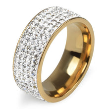 Load image into Gallery viewer, Chanfar 5 Rows Crystal Stainless Steel Ring Women for  Elegant Full Finger Love Wedding Engagement Rings Jewelry Men
