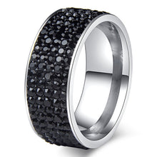Load image into Gallery viewer, Chanfar 5 Rows Crystal Stainless Steel Ring Women for  Elegant Full Finger Love Wedding Engagement Rings Jewelry Men