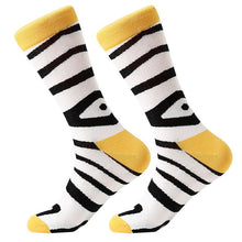 Load image into Gallery viewer, MYORED 1 pair men socks combed cotton cartoon animal bird shark zebra corn watermelon sea food geometric novelty funny socks