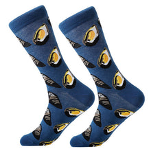 Load image into Gallery viewer, MYORED 1 pair men socks combed cotton cartoon animal bird shark zebra corn watermelon sea food geometric novelty funny socks