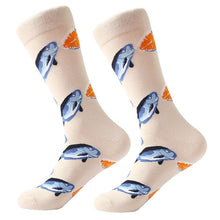 Load image into Gallery viewer, MYORED 1 pair men socks combed cotton cartoon animal bird shark zebra corn watermelon sea food geometric novelty funny socks