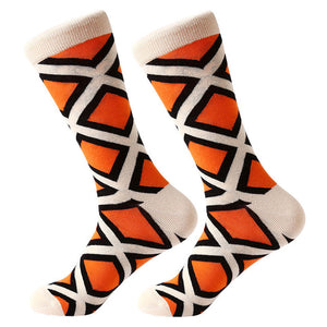 MYORED 1 pair men socks combed cotton cartoon animal bird shark zebra corn watermelon sea food geometric novelty funny socks