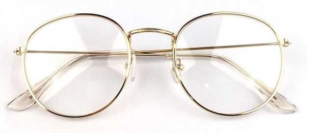 2018 New Designer Woman Glasses Optical Frames Metal Round Glasses Frame Clear lens Eyeware Black Silver Gold Eye Glass