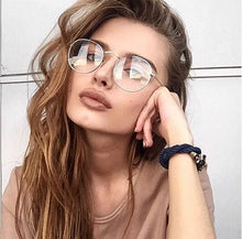 Load image into Gallery viewer, 2018 New Designer Woman Glasses Optical Frames Metal Round Glasses Frame Clear lens Eyeware Black Silver Gold Eye Glass
