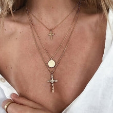 Load image into Gallery viewer, Bls-miracle Bohemian Multi layer Pendant Necklaces For Women Fashion Golden Geometric Charm Chains Necklace Jewelry Wholesale
