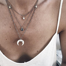 Load image into Gallery viewer, Bls-miracle Bohemian Multi layer Pendant Necklaces For Women Fashion Golden Geometric Charm Chains Necklace Jewelry Wholesale