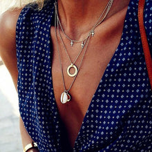 Load image into Gallery viewer, Bls-miracle Bohemian Multi layer Pendant Necklaces For Women Fashion Golden Geometric Charm Chains Necklace Jewelry Wholesale