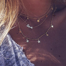 Load image into Gallery viewer, Bls-miracle Bohemian Multi layer Pendant Necklaces For Women Fashion Golden Geometric Charm Chains Necklace Jewelry Wholesale