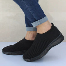 Load image into Gallery viewer, Women Shoes Knitting Sock Sneakers Women Spring Summer Slip On Flat Shoes Women Plus Size Loafers Flats Walking krasovki Famela