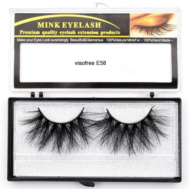 Visofree Eyelashes Mink Eyelashes Criss-cross Strands Cruelty Free High Volume Mink Lashes Soft Dramatic Eye lashes E80 Makeup