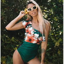 Load image into Gallery viewer, Sexy One Piece Swimsuit Women 2019 Summer Beachwear Lace One Shoulder Swimwear Bathing Suits Bodysuit Monokini Swimsuit