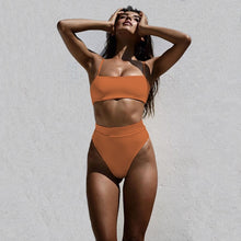 Load image into Gallery viewer, ZTVitality Sexy Bikinis Solid Push Up Bikini 2019 Hot Sale Padded Bra Straps High Waist Swimsuit Swimwear Women Print Biquini XL