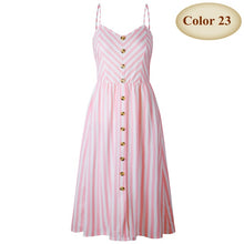 Load image into Gallery viewer, New Boho Off-shoulder Party Beach Sundress Spaghetti Long Dresses Plus Size Summer Women Button Decorated Print Dress CRRIFLZ