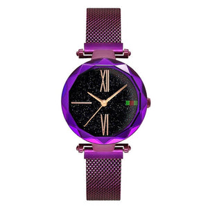 Women Casual Watches Black Stylish Starry Sky Magnet Buckle Elegant Lady Watch Fashion Hot Women Gift Clock School Student