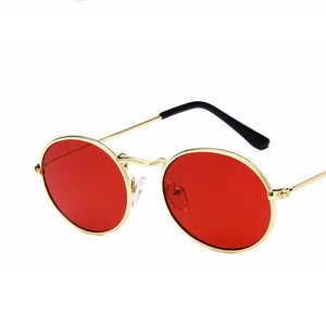HAPTRON Retro oval sunglasses Women 2018 Luxury brand designer vintage small black Red Yellow Men shades sunglasses oculos UV400