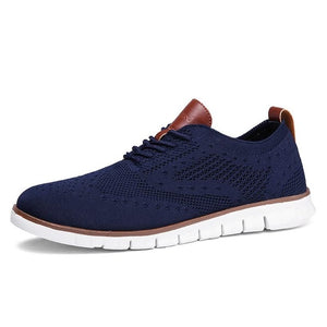 Casual Knitted Mesh Men's Shoes Solid Shallow Lace Up Lightweight Soft Men Sneakers Shoes Breathable Man Footwear Flats 39-48