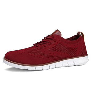Casual Knitted Mesh Men's Shoes Solid Shallow Lace Up Lightweight Soft Men Sneakers Shoes Breathable Man Footwear Flats 39-48