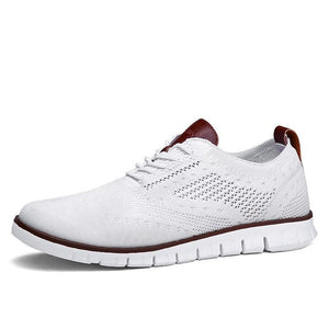 Casual Knitted Mesh Men's Shoes Solid Shallow Lace Up Lightweight Soft Men Sneakers Shoes Breathable Man Footwear Flats 39-48